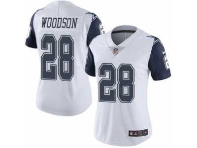 Women's Nike Dallas Cowboys #28 Darren Woodson Limited White Rush NFL Jersey