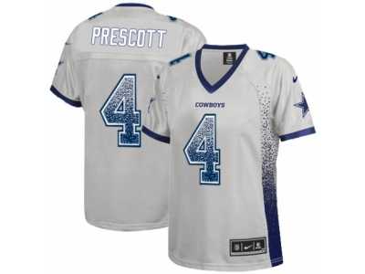 Women's Nike Dallas Cowboys #4 Dak Prescott Limited Grey Drift Fashion NFL Jersey