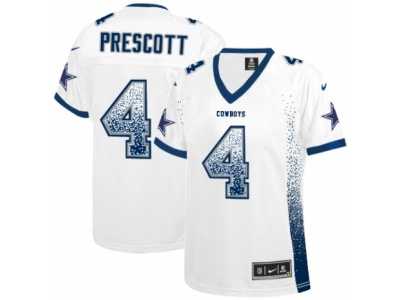 Women's Nike Dallas Cowboys #4 Dak Prescott Limited White Drift Fashion NFL Jersey