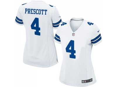 Women's Nike Dallas Cowboys #4 Dak Prescott White Stitched NFL Elite Jersey