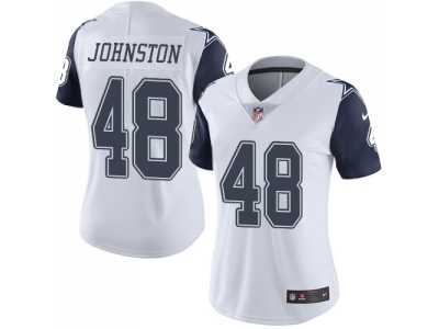 Women's Nike Dallas Cowboys #48 Daryl Johnston White Stitched NFL Limited Rush Jersey
