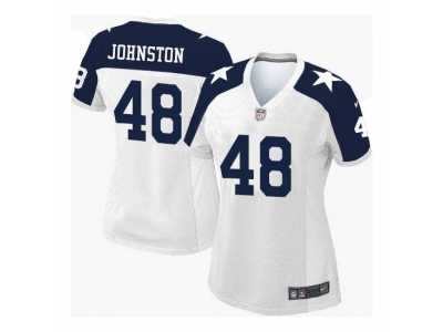 Women's Nike Dallas Cowboys #48 Daryl Johnston White Thanksgiving Throwback Stitched NFL Elite Jersey