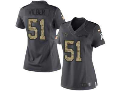Women's Nike Dallas Cowboys #51 Kyle Wilber Limited Black 2016 Salute to Service NFL Jersey