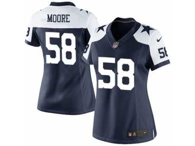 Women's Nike Dallas Cowboys #58 Damontre Moore Limited Navy Blue Throwback Alternate NFL Jersey