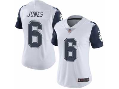 Women's Nike Dallas Cowboys #6 Chris Jones Limited White Rush NFL Jersey