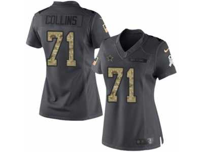 Women's Nike Dallas Cowboys #71 La'el Collins Limited Black 2016 Salute to Service NFL Jersey