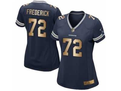 Women's Nike Dallas Cowboys #72 Travis Frederick Elite Navy Gold Team Color NFL Jersey