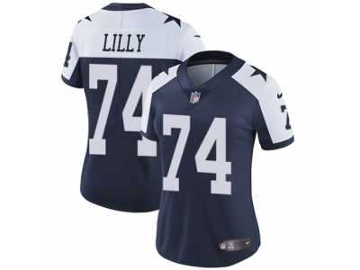 Women's Nike Dallas Cowboys #74 Bob Lilly Vapor Untouchable Limited Navy Blue Throwback Alternate NFL Jersey