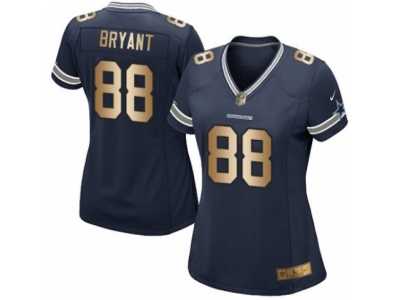 Women's Nike Dallas Cowboys #88 Dez Bryant Elite Navy Gold Team Color NFL Jersey