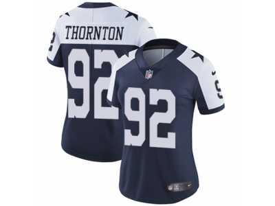 Women's Nike Dallas Cowboys #92 Cedric Thornton Vapor Untouchable Limited Navy Blue Throwback Alternate NFL Jersey