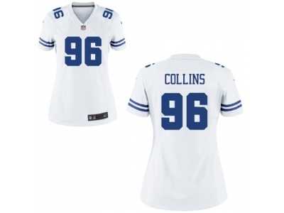 Women's Nike Dallas Cowboys #96 Maliek Collins White NFL Jersey