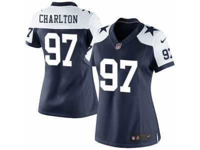 Women's Nike Dallas Cowboys #97 Taco Charlton Limited Navy Blue Throwback Alternate NFL Jersey