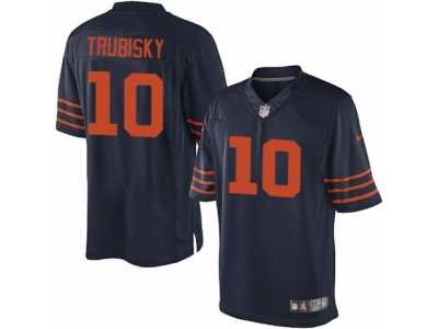 Men\'s Nike Chicago Bears #10 Mitchell Trubisky Limited Navy Blue 1940s Throwback Alternate NFL Jersey