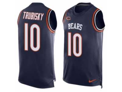 Men's Nike Chicago Bears #10 Mitchell Trubisky Limited Navy Blue Player Name & Number Tank Top NFL Jersey