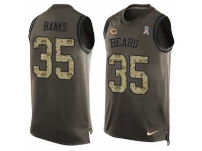 Men's Nike Chicago Bears #35 Johnthan Banks Limited Green Salute to Service Tank Top NFL Jersey
