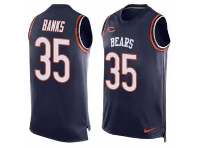 Men's Nike Chicago Bears #35 Johnthan Banks Limited Navy Blue Player Name & Number Tank Top NFL Jersey