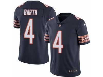 Men's Nike Chicago Bears #4 Connor Barth Limited Navy Blue Rush NFL Jersey