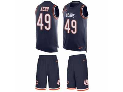 Men's Nike Chicago Bears #49 Sam Acho Limited Navy Blue Tank Top Suit NFL Jersey