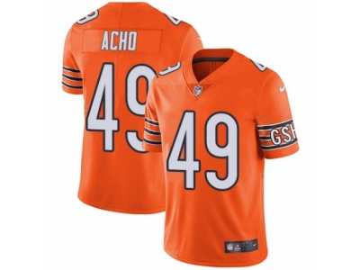 Men's Nike Chicago Bears #49 Sam Acho Vapor Untouchable Limited Orange Rush NFL Jersey