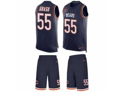 Men's Nike Chicago Bears #55 Hroniss Grasu Limited Navy Blue Tank Top Suit NFL Jersey