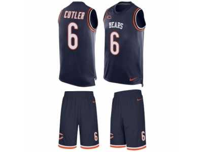 Men's Nike Chicago Bears #6 Jay Cutler Limited Navy Blue Tank Top Suit NFL Jersey