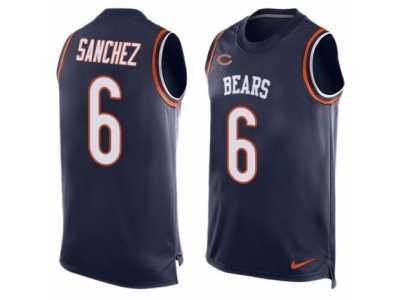 Men's Nike Chicago Bears #6 Mark Sanchez Limited Navy Blue Player Name & Number Tank Top NFL Jersey