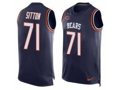 Men's Nike Chicago Bears #71 Josh Sitton Limited Navy Blue Player Name & Number Tank Top NFL Jersey