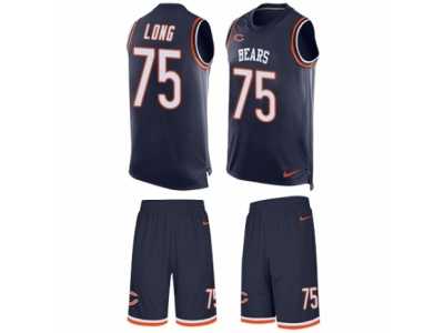Men's Nike Chicago Bears #75 Kyle Long Limited Navy Blue Tank Top Suit NFL Jersey