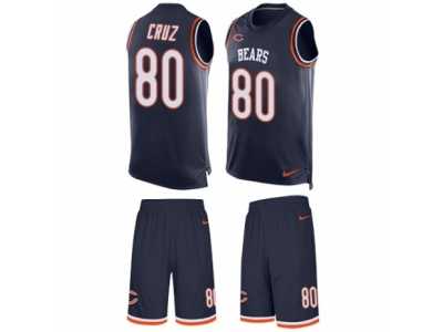 Men's Nike Chicago Bears #80 Victor Cruz Limited Navy Blue Tank Top Suit NFL Jersey
