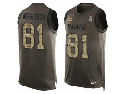 Men's Nike Chicago Bears #81 Cameron Meredith Limited Green Salute to Service Tank Top NFL Jersey