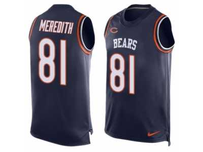 Men's Nike Chicago Bears #81 Cameron Meredith Limited Navy Blue Player Name & Number Tank Top NFL Jersey