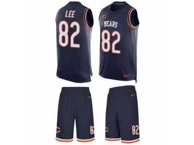 Men's Nike Chicago Bears #82 Khari Lee Limited Navy Blue Tank Top Suit NFL Jersey