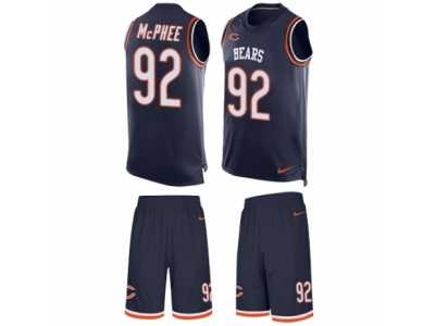 Men\'s Nike Chicago Bears #92 Pernell McPhee Limited Navy Blue Tank Top Suit NFL Jersey