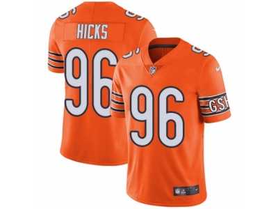 Men\'s Nike Chicago Bears #96 Akiem Hicks Vapor Untouchable Limited Orange Rush NFL Jersey