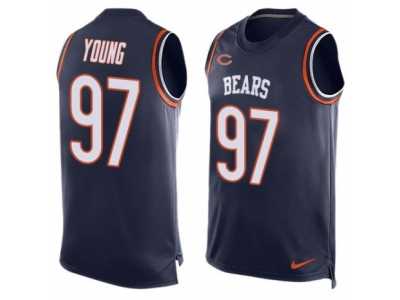 Men's Nike Chicago Bears #97 Willie Young Limited Navy Blue Player Name & Number Tank Top NFL Jersey