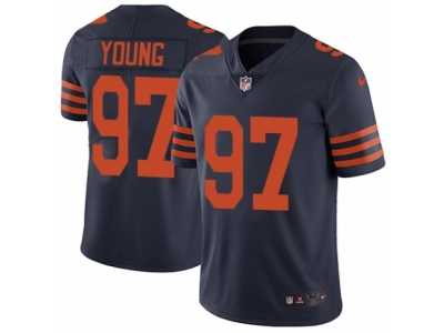 Men's Nike Chicago Bears #97 Willie Young Vapor Untouchable Limited Navy Blue 1940s Throwback Alternate NFL Jersey