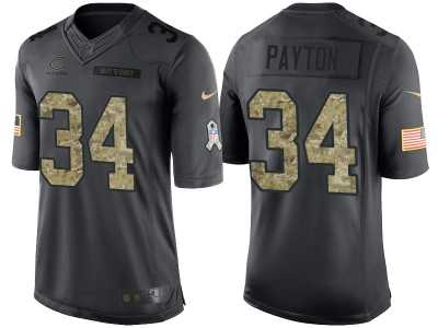 Nike Chicago Bears #34 Walter Payton Men's Stitched Black NFL Salute to Service Limited Jerseys