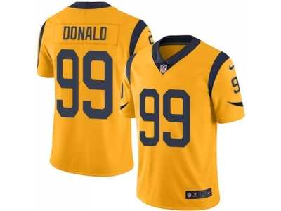Youth Nike Los Angeles Rams #99 Aaron Donald Gold Stitched NFL Limited Rush Jersey