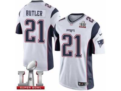 Youth Nike New England Patriots #21 Malcolm Butler Limited White Super Bowl LI 51 NFL Jersey
