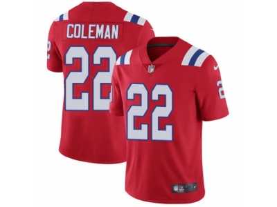 Youth Nike New England Patriots #22 Justin Coleman Vapor Untouchable Limited Red Alternate NFL Jersey
