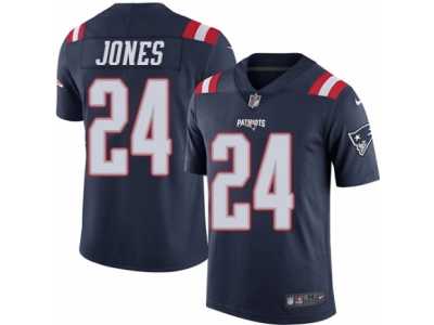 Youth Nike New England Patriots #24 Cyrus Jones Limited Navy Blue Rush NFL Jersey