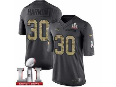 Youth Nike New England Patriots #30 Duron Harmon Limited Black 2016 Salute to Service Super Bowl LI 51 NFL Jersey