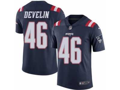 Youth Nike New England Patriots #46 James Develin Limited Navy Blue Rush NFL Jersey