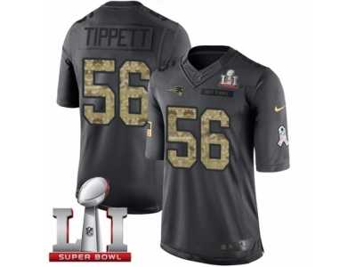 Youth Nike New England Patriots #56 Andre Tippett Limited Black 2016 Salute to Service Super Bowl LI 51 NFL Jersey