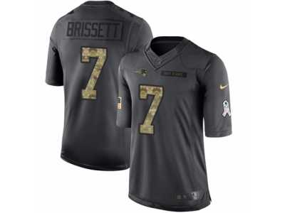 Youth Nike New England Patriots #7 Jacoby Brissett Limited Black 2016 Salute to Service NFL Jersey