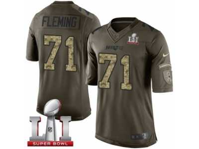 Youth Nike New England Patriots #71 Cameron Fleming Limited Green Salute to Service Super Bowl LI 51 NFL Jersey