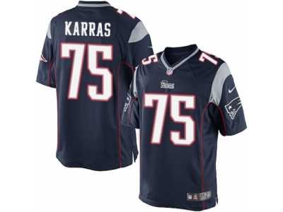 Youth Nike New England Patriots #75 Ted Karras Limited Navy Blue Team Color NFL Jersey