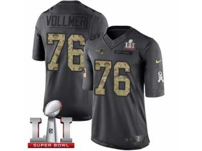 Youth Nike New England Patriots #76 Sebastian Vollmer Limited Black 2016 Salute to Service Super Bowl LI 51 NFL Jersey