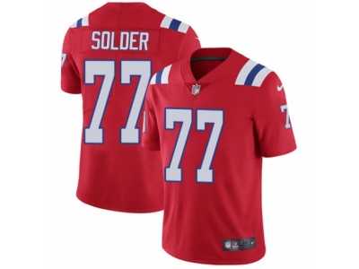 Youth Nike New England Patriots #77 Nate Solder Vapor UntouchableLimited Red Alternate NFL Jersey