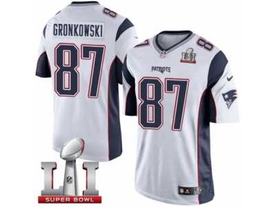 Youth Nike New England Patriots #87 Rob Gronkowski Limited White Super Bowl LI 51 NFL Jersey
